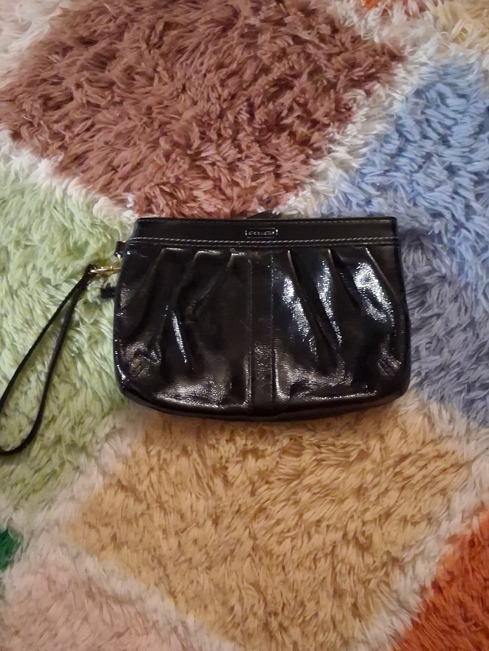 Vintage Coach Black Patent Leather Wristlet